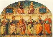 PERUGINO, Pietro Prudence and Justice with Six Antique Wisemen oil painting picture wholesale
